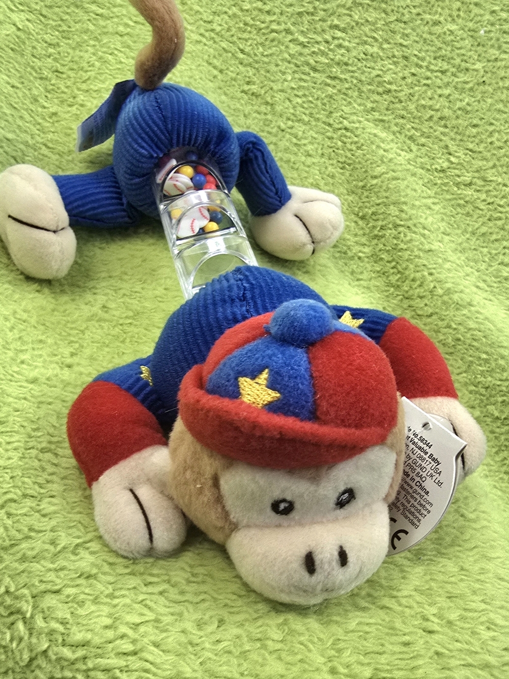 NWT - Baby BOY- GUND - MONKEY RATTLE - MOST VALUABLE BABY PLUSH & PLASTIC (Q1)
